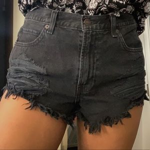 Abercrombie & Fitch High Waisted Distressed Shorts